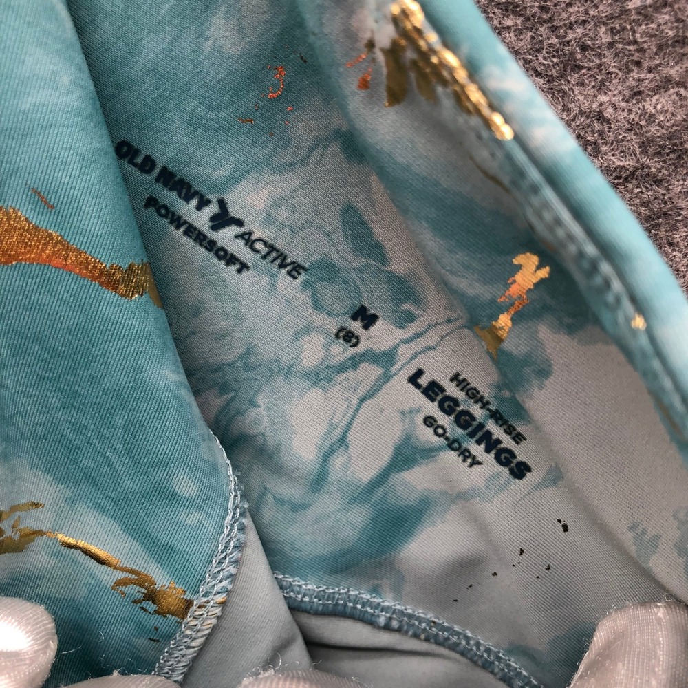 NWT Old Navy PowerSoft 7/8 Leggings Girls 8 (M) Blue Marble High Rise Active - Picture 5 of 10